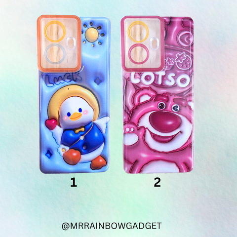 Adorable Silicone TPU Phone Case – Choose Your Favorite Duck or Lotso Cartoon! (1)