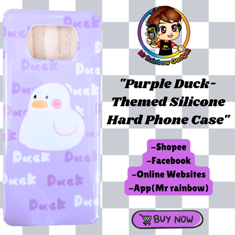 Purple Duck-Themed Silicone Hard Phone Case