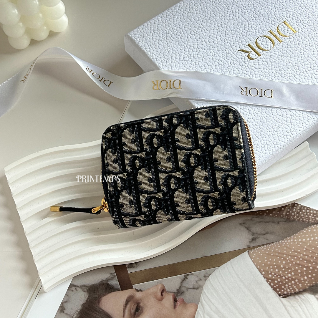 DIOR老花拉鍊零錢包 (1)