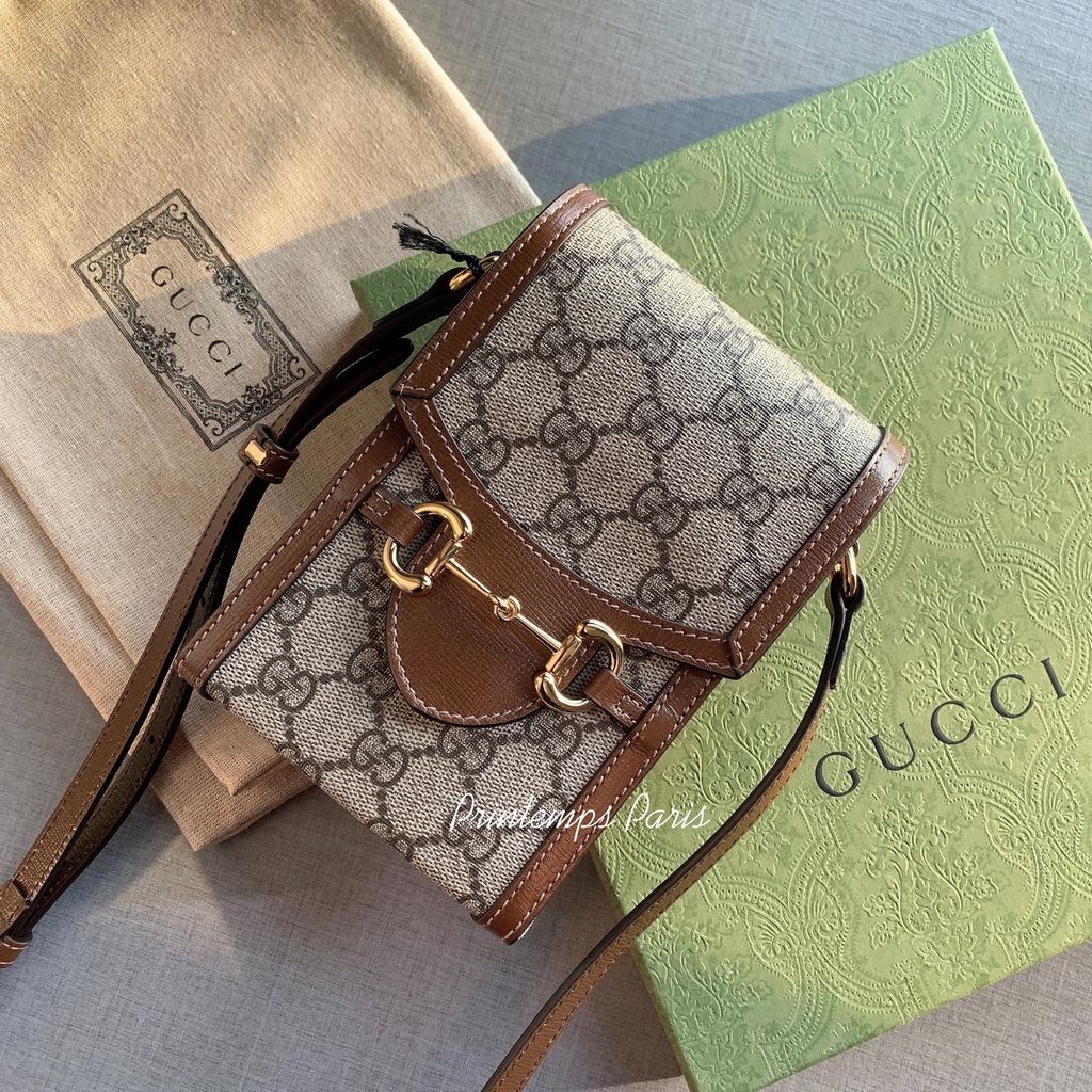 Gucci Horsebit 𝟭𝟵𝟱𝟱 Series Mobile Phone Bag Original Leather/pure  Copper Hardware $170