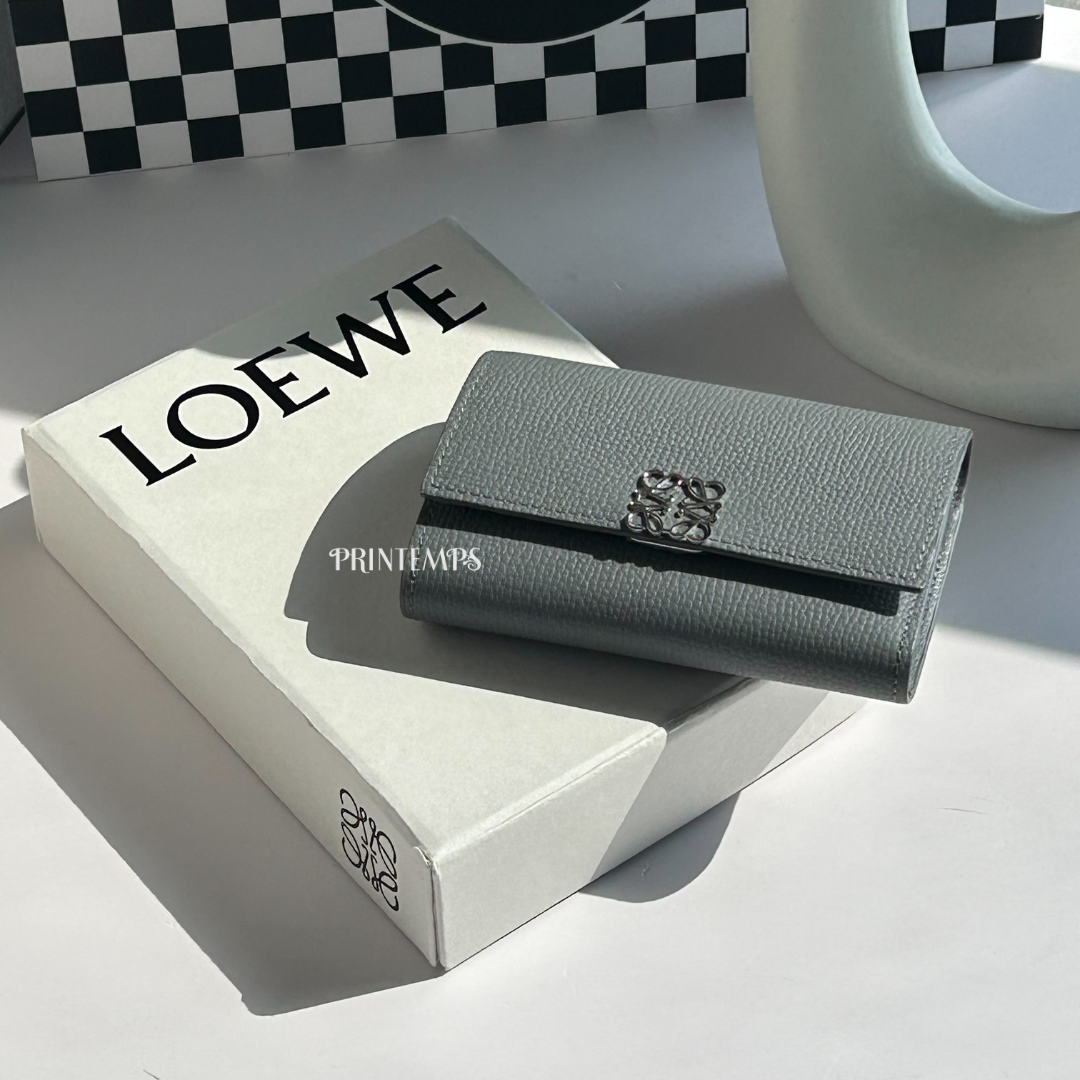 LOEWE瀝青灰三折短夾 (7)