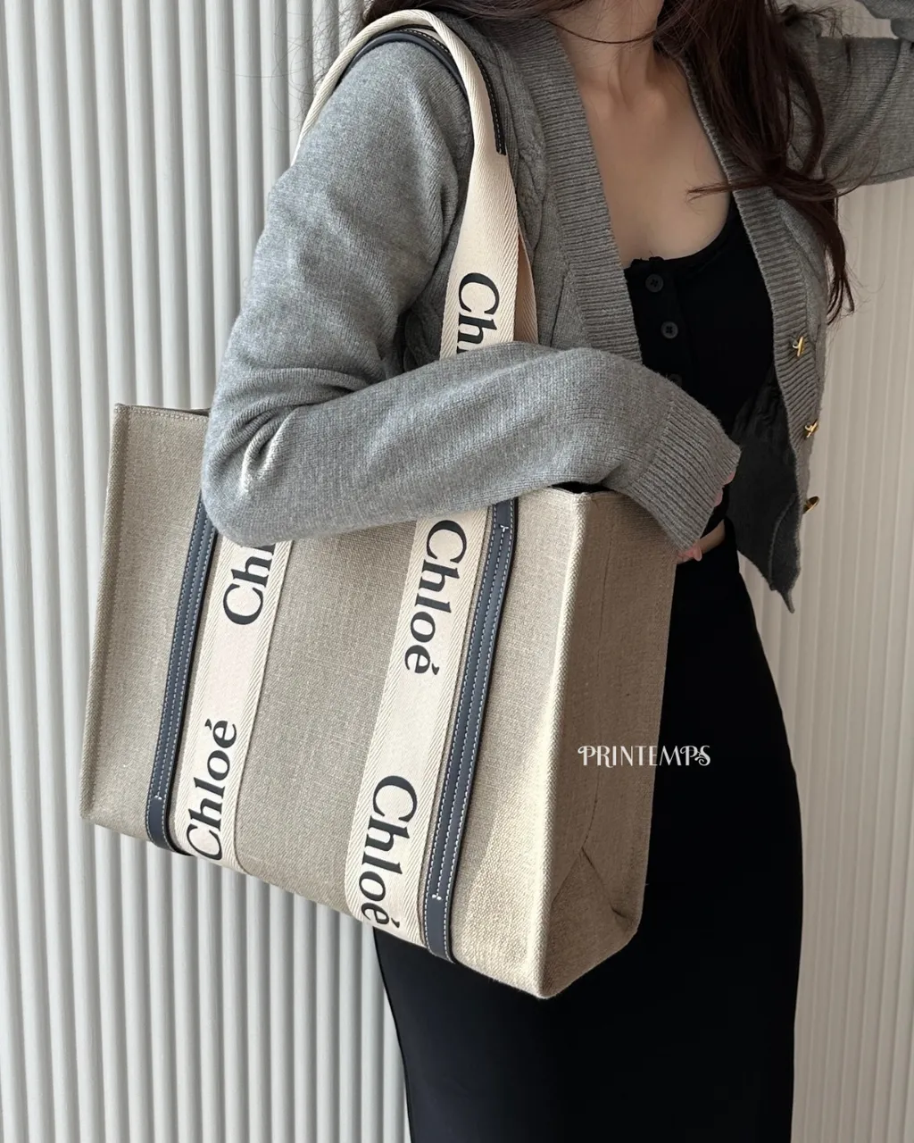 CHLOE中號托特藍色 (3)