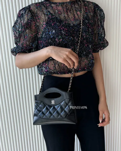 CHANEL 31BAG NANO_黑金羊皮(1)_0