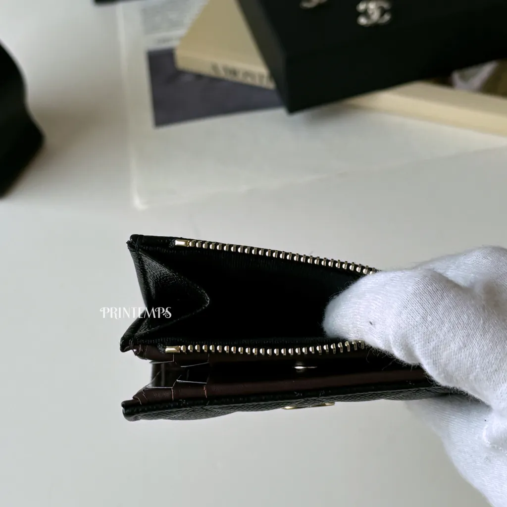 兩折拉鍊短夾_黑金(5)_0