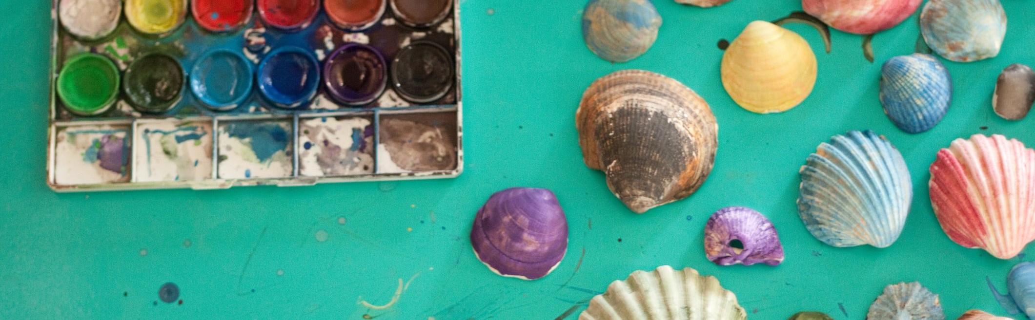 Canvas Painting with Seashell