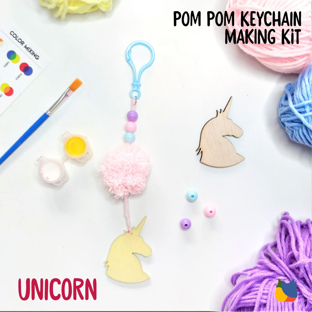 Is That The New Neon Pink Unicorn Design Pom Pom Keychain ??