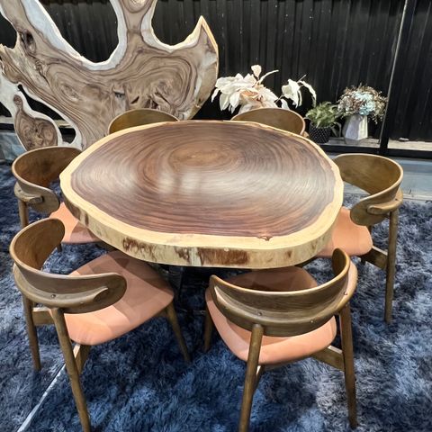 [40%] RAINTREE ROUND DINING SLAB (6 SEATER) DT1016 – Art of Tree