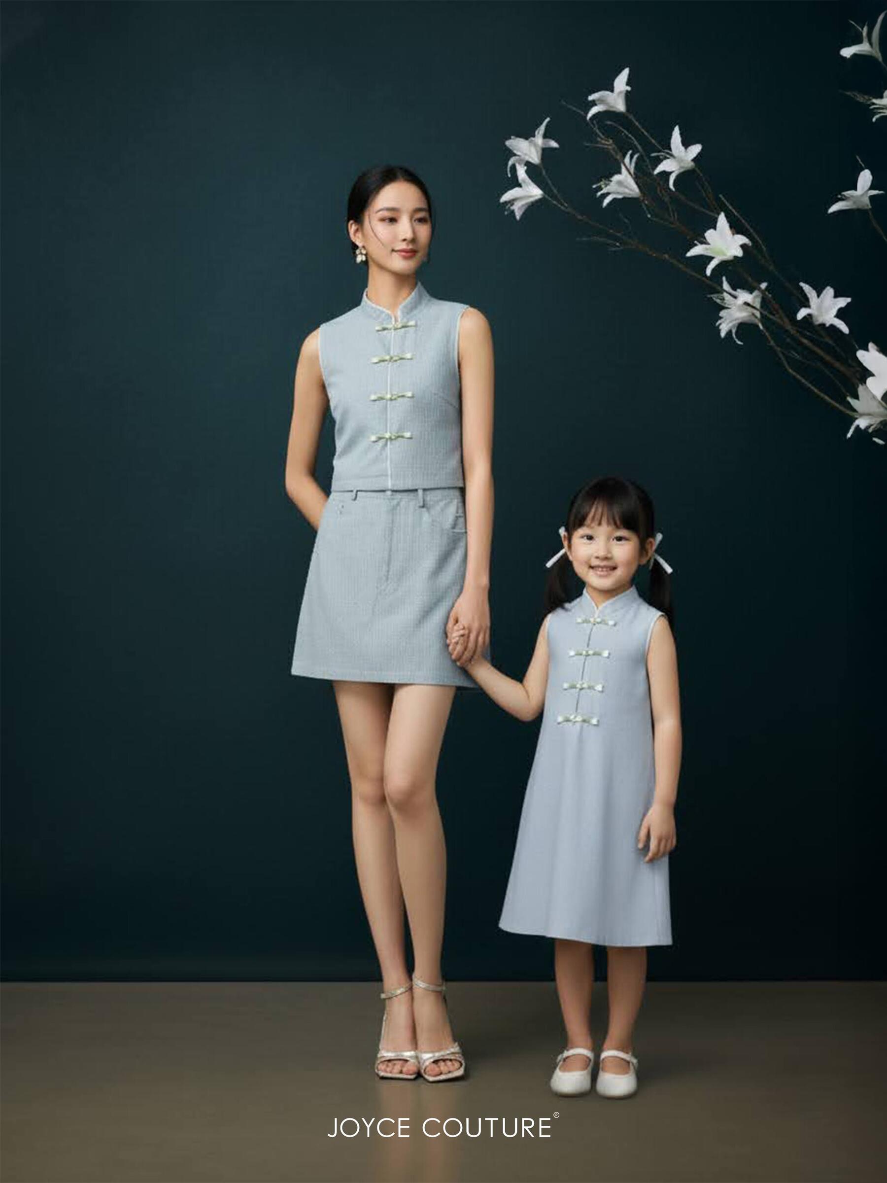 mum and daughter denim