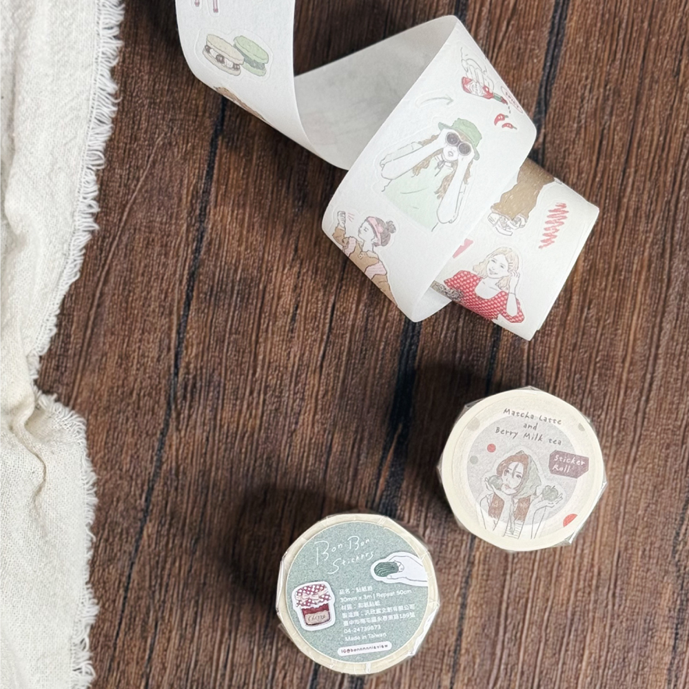 和紙割型貼紙卷1