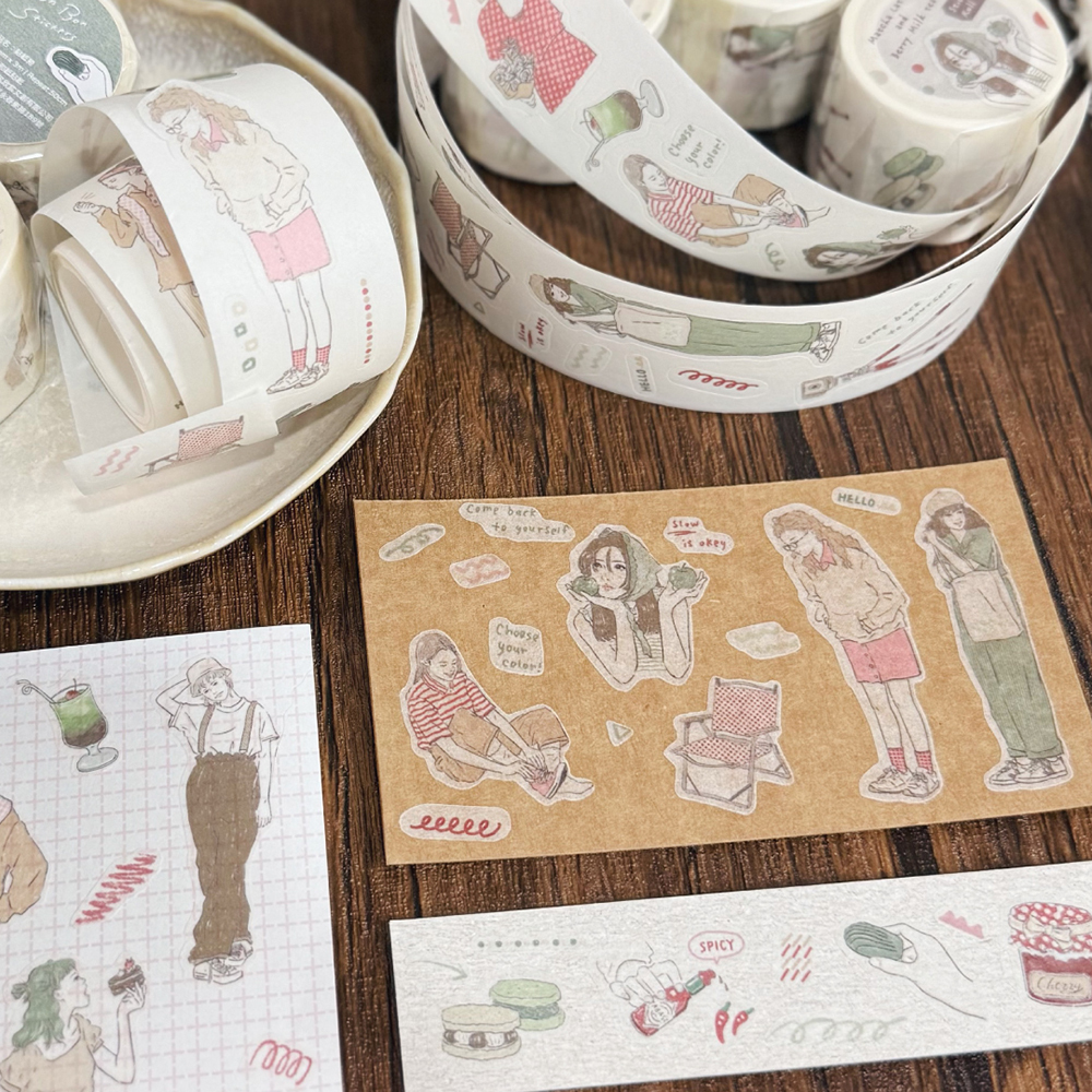 和紙割型貼紙卷5