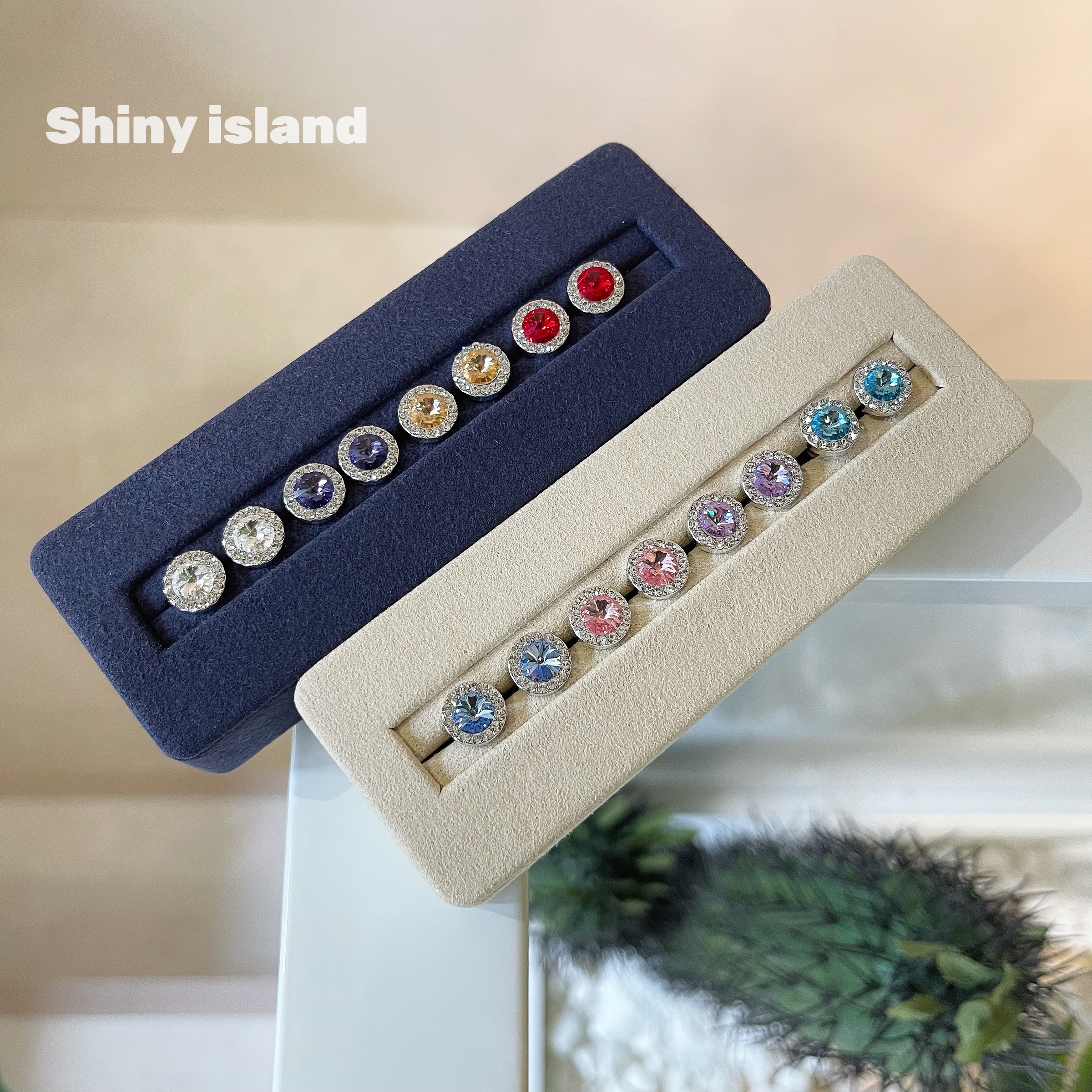 shiny island | －基本日常不可缺－ - ｜鎖頭轉珠｜專櫃精選密鑽閃閃（大）耳環 • 施華洛世奇