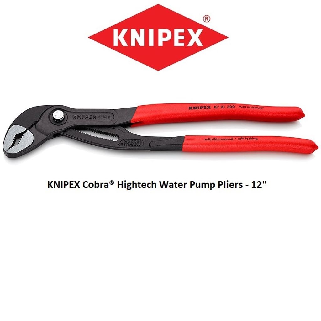 KNIPEX Cobra Hitech Water Pump Pliers - Size: 125mm - 560mm (Model: 87 01  Series) – Conmax Resources