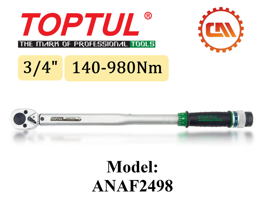 TOPTUL Torque Wrench 3/4'' 140-980Nm (1230mm) (Model: ANAF2498)