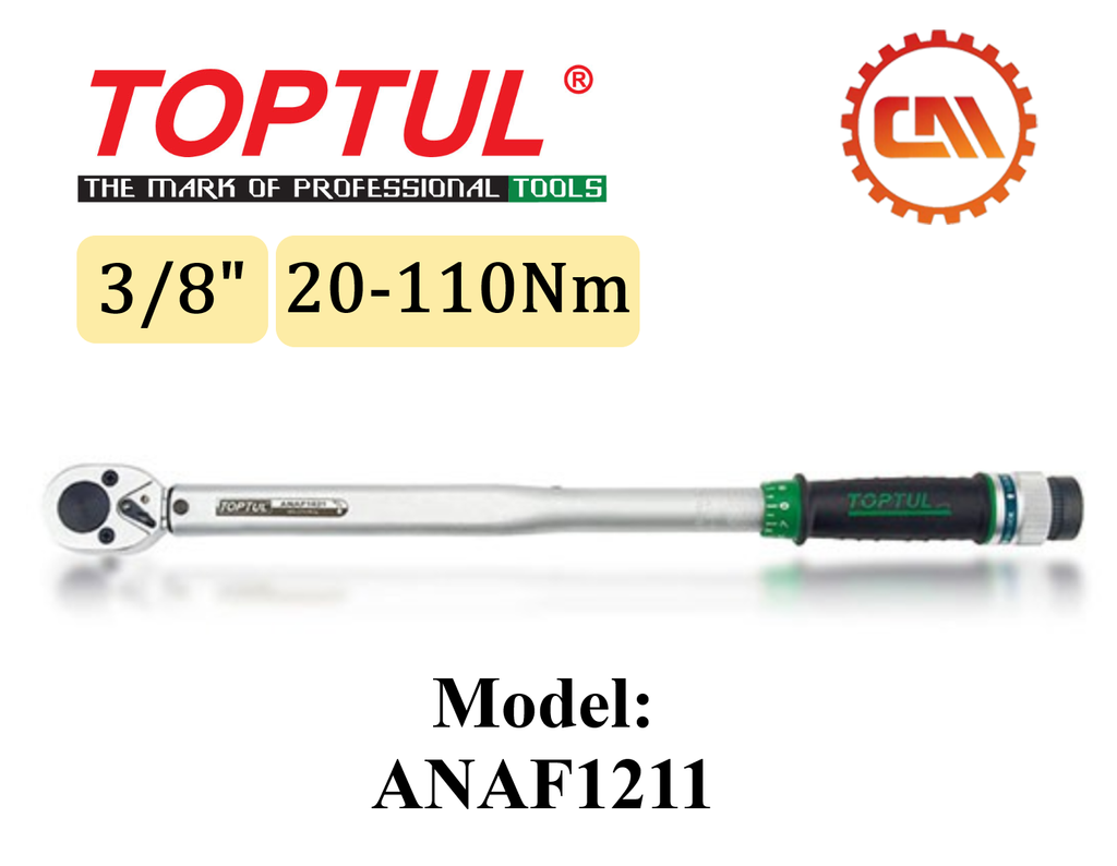 TOPTUL Torque Wrench 3/8'' 20-110Nm (385mm) (Model: ANAF1211)