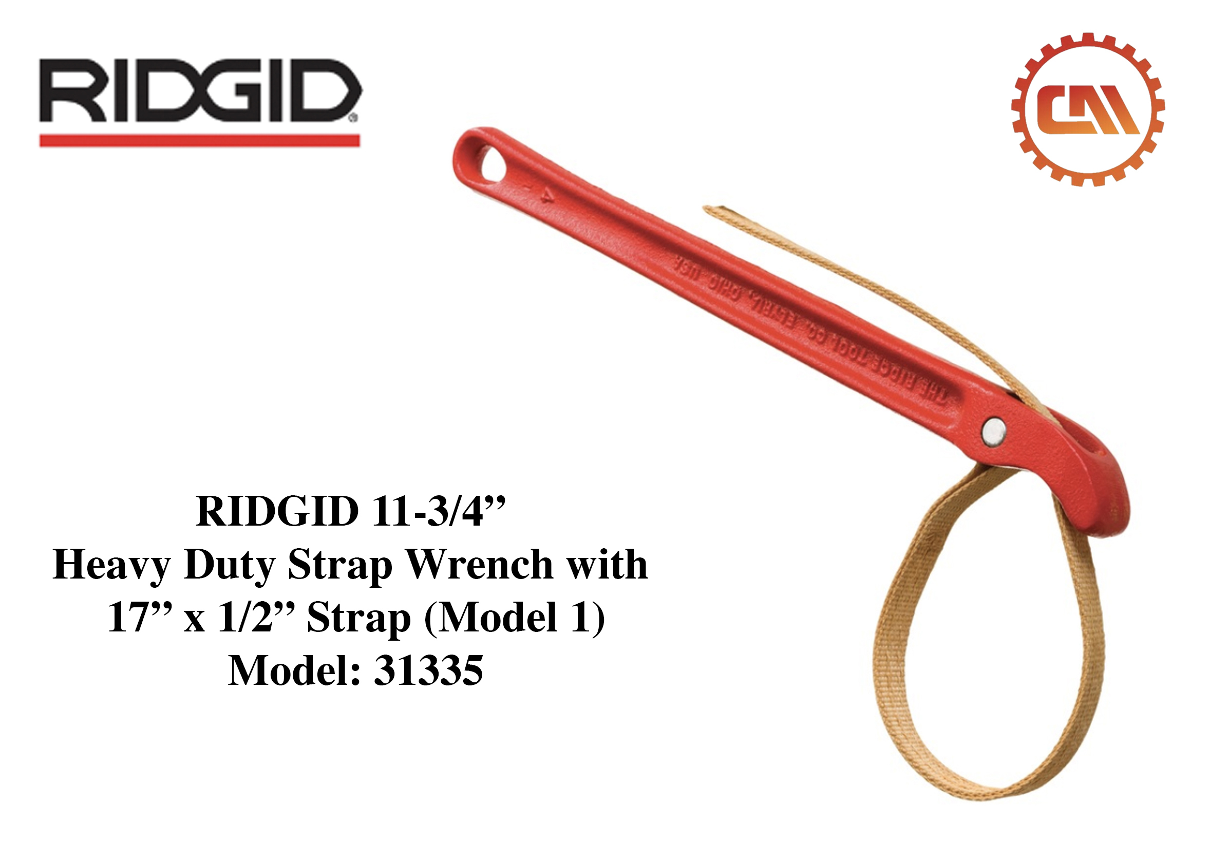 RIDGID 11-3/4” Heavy-Duty Strap Wrench with 17” x 1/2” Strap (Model: 31335)  – Conmax Resources