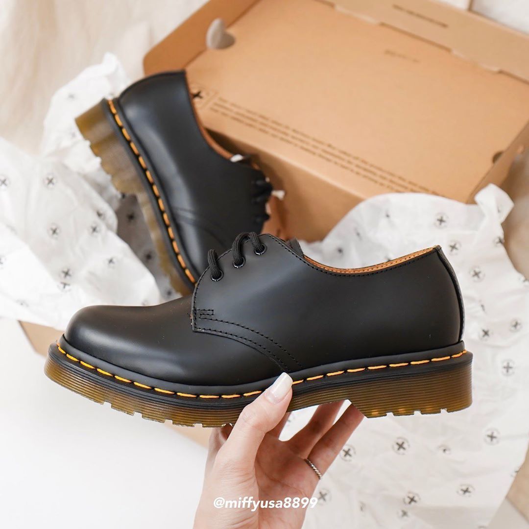 Dr. Martens Smooth 1461 馬丁馬汀三孔亮面硬皮黑色米粉回饋