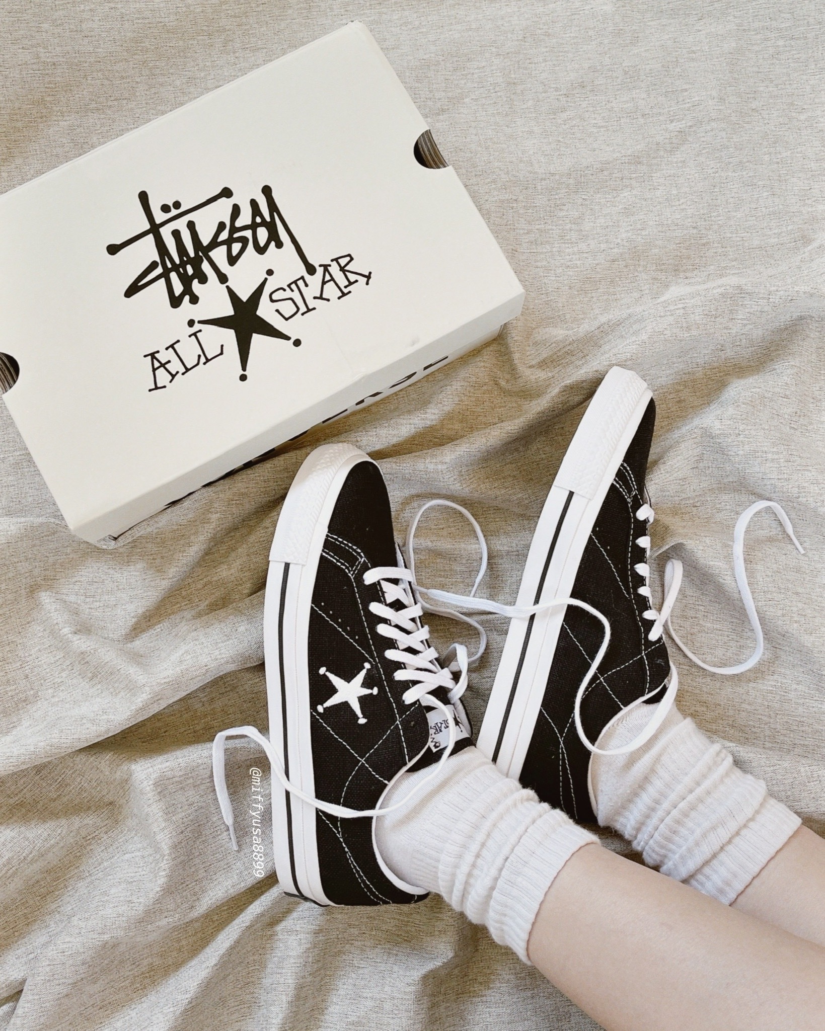 Converse One Star Ox x Stussy 低筒黑白【173120C】