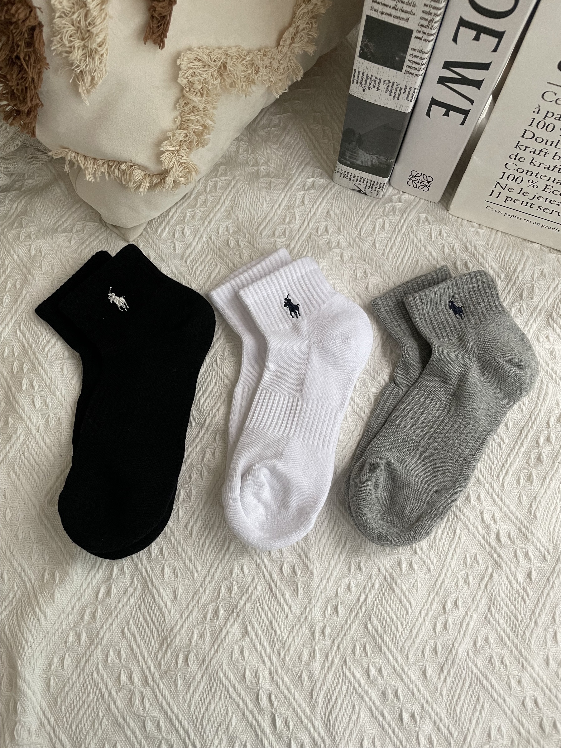 Polo Ralph Lauren Socks 6 Pack 中筒襪黑灰白(一組六雙不拆售) – MiffyUSA米菲美國