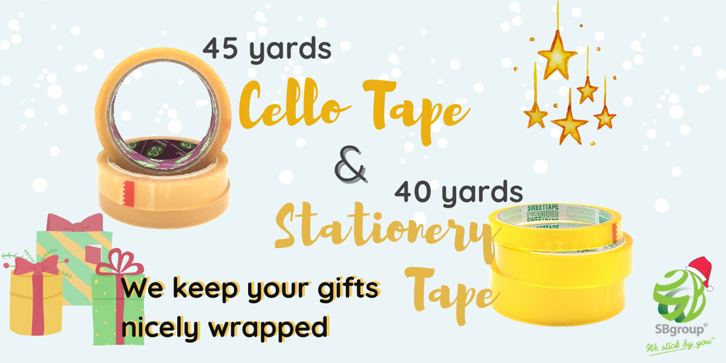 Tapes Perfect for Gift Wrapping, Parcel Packing, Envelope & CNY Cookie Container Sealing