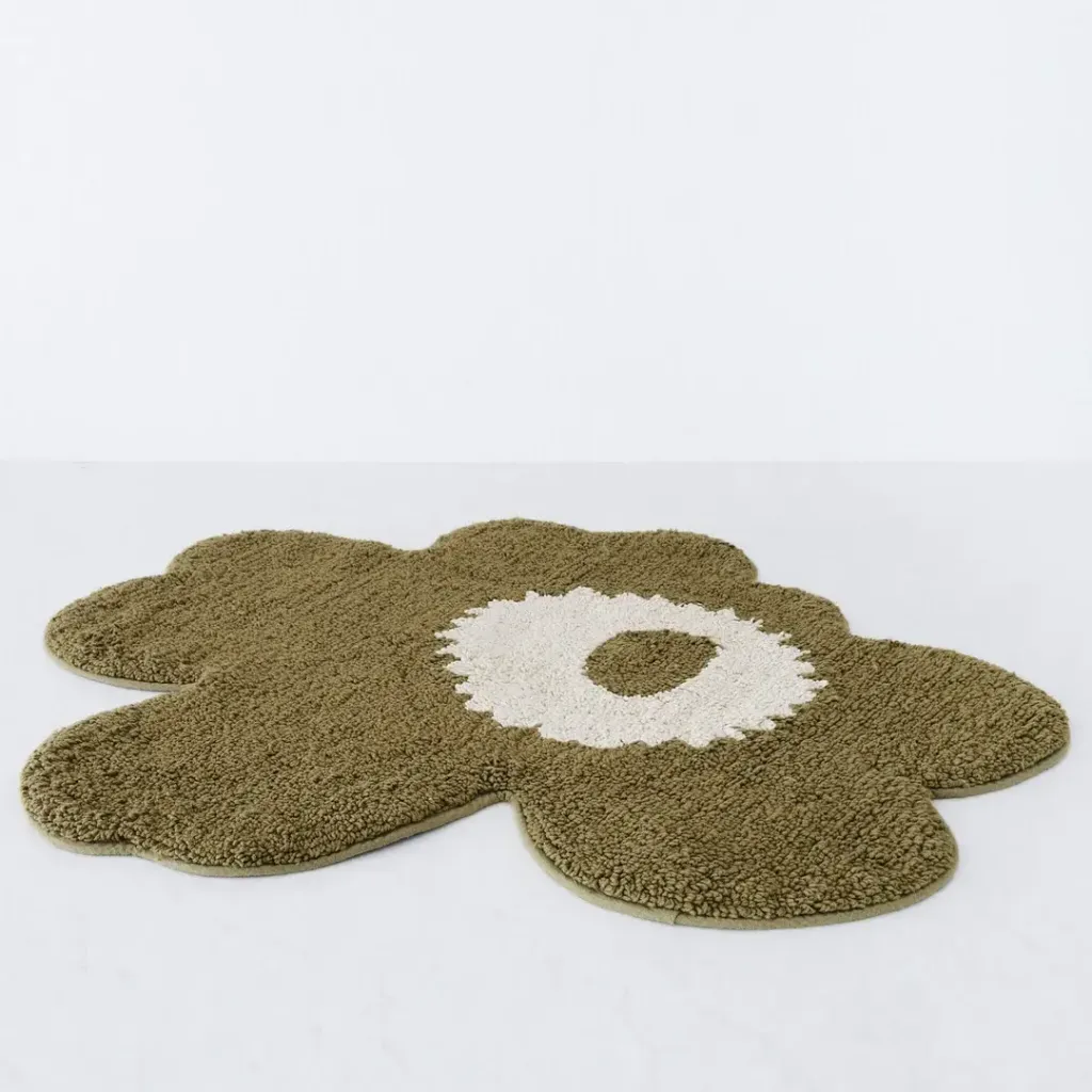 MARIMEKKO_-_UNIKKO_BATH_MAT_-_73CM_X_74CM_-_GREEN_UMBER_CREAM_-_UNSTYLED