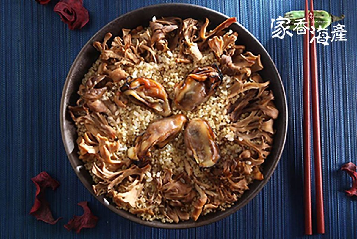 舞茸蚝豉蒸藜麦