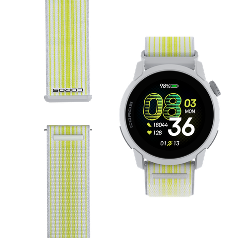 Full_view_of_the_COROSPACE_4_White_watch_with_White_Nylon_Band