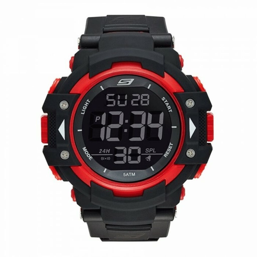 Skechers Keats Men's Large XL Size Digital Black & Red Nylon Strap Sport  Watch SR1038 – L U M I T I M E