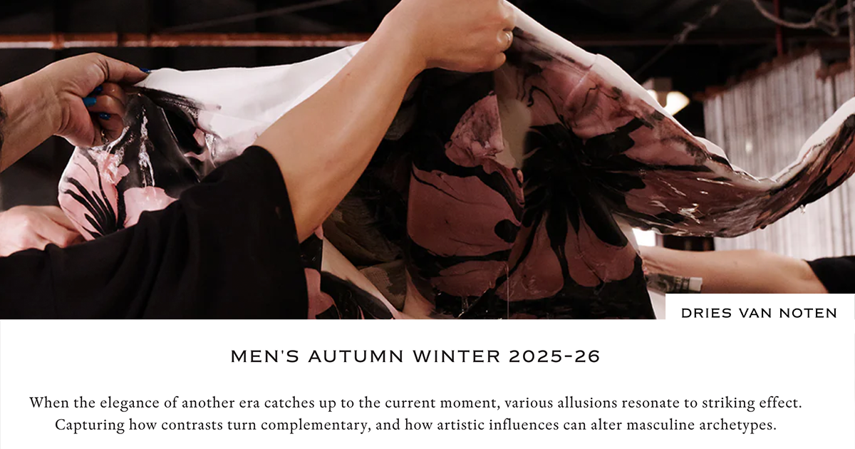 NEW ARRIVALS : Dries Van Noten Men autumn winter 2025-26