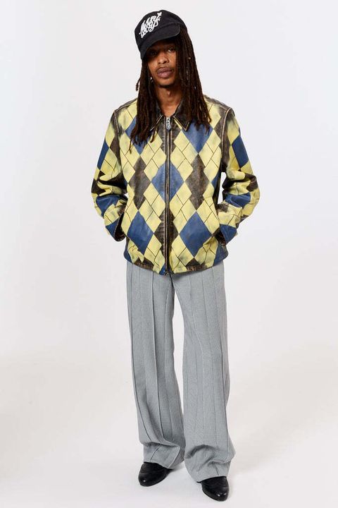 い*え様 MASU ARGYLE LEATHER SPORTS JACKET MASU(エムエーエスユー)のARGYLE LEATHER SPORTS JACKETの通販