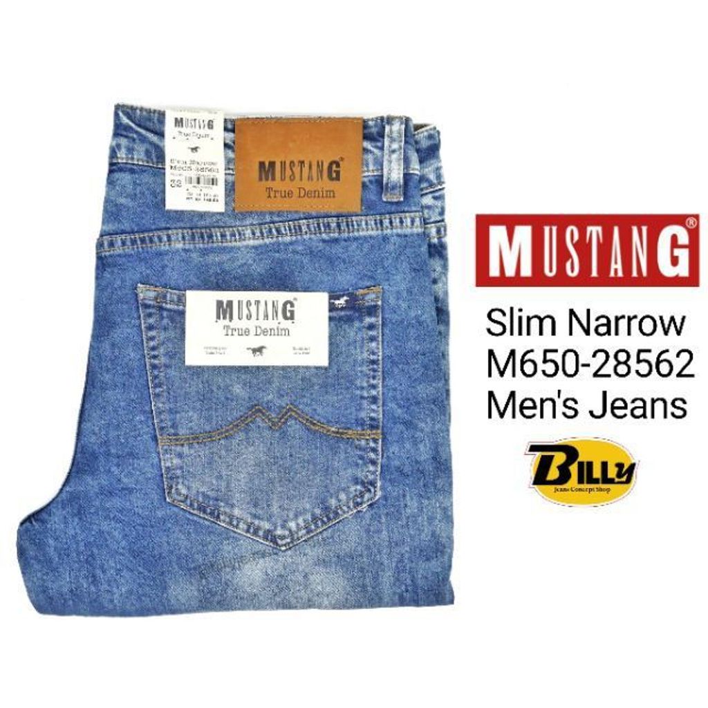 MUSTANG M605 Slim Narrow Acid Washed Non-Selvedge Denim Jeans (M605-28562)  – BILLY JEANS CONCEPT SHOP