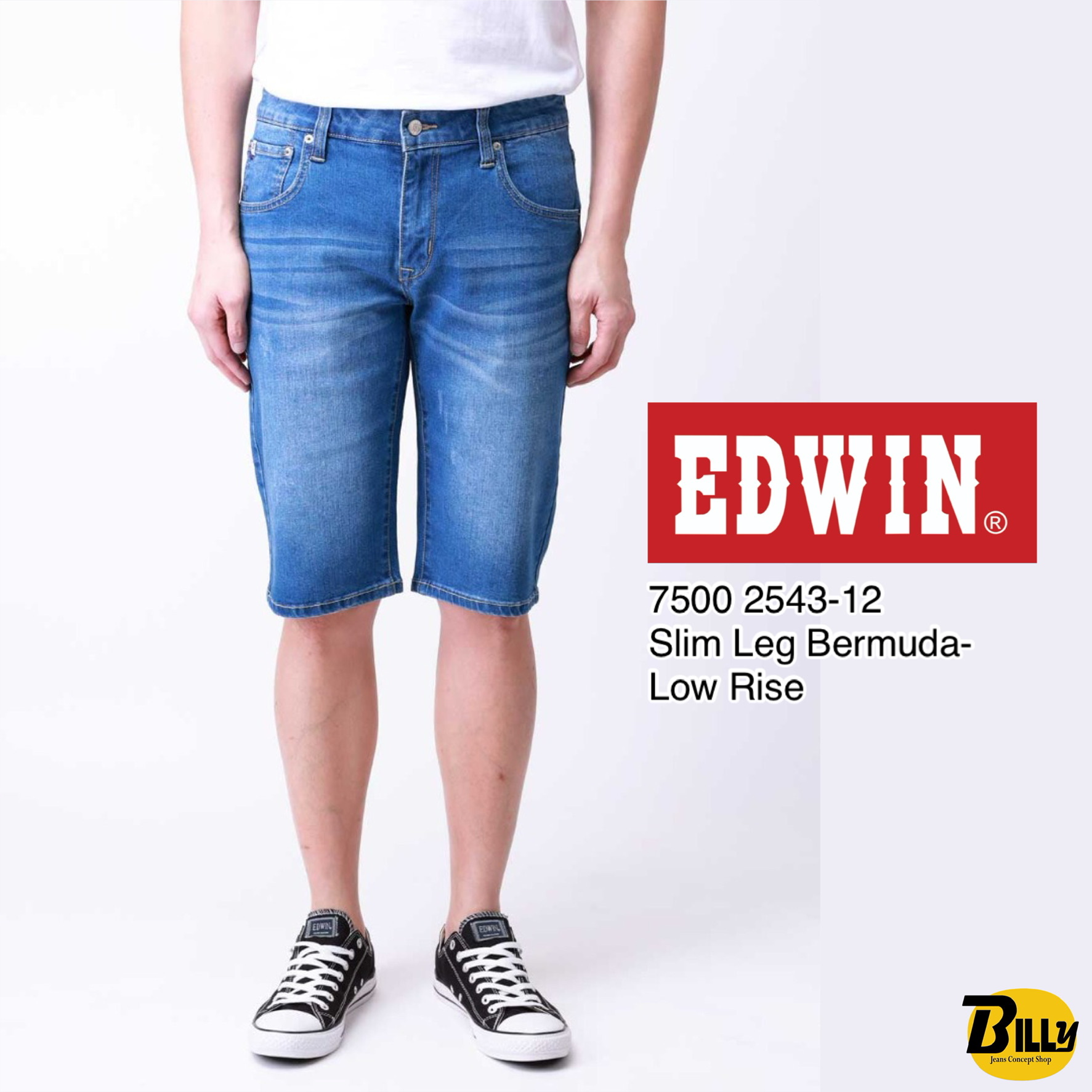 EDWIN Brand Men Slim Fit Bermuda-Low 