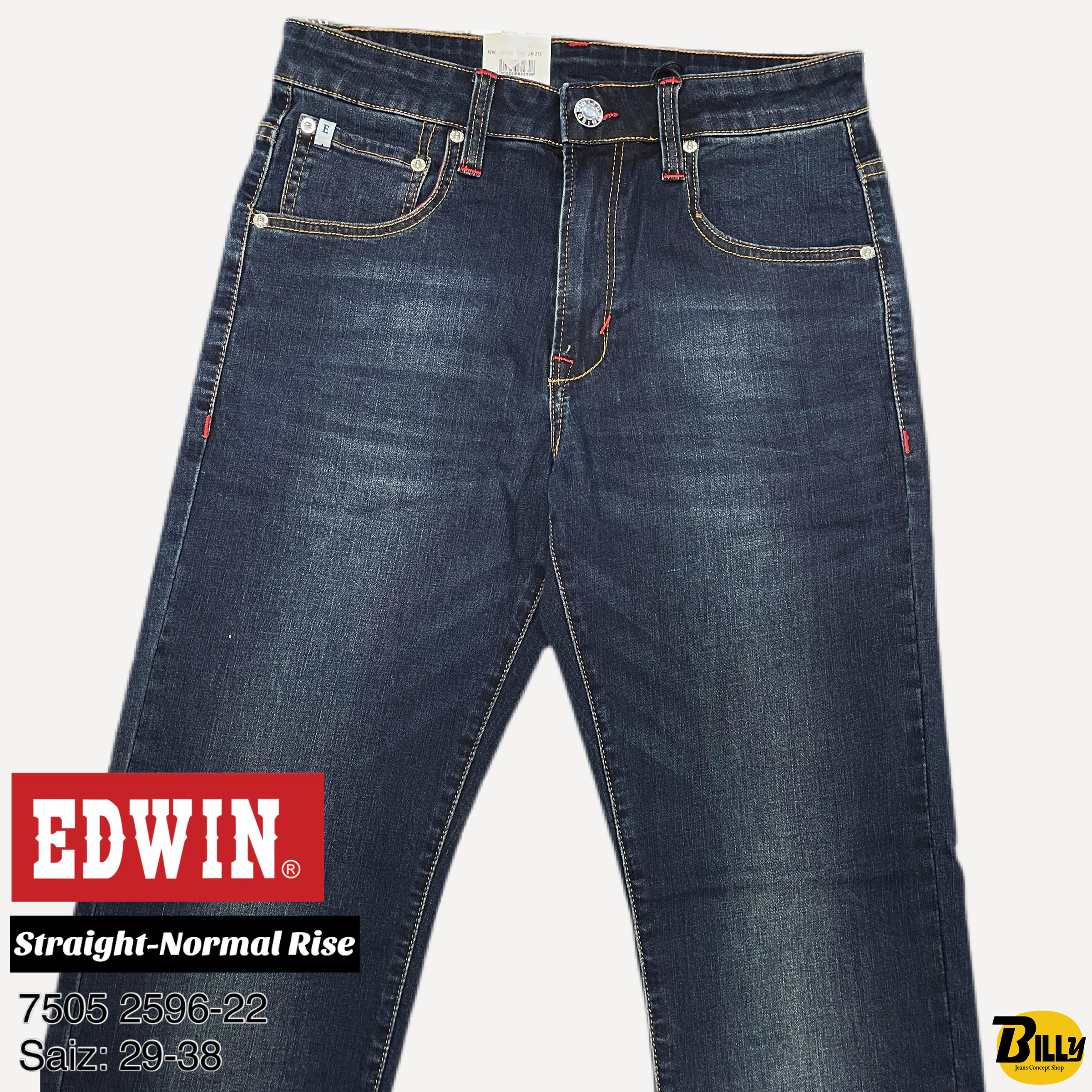 Vintage-Red Thread]EDWIN Brand Men's Straight-Normal Rise