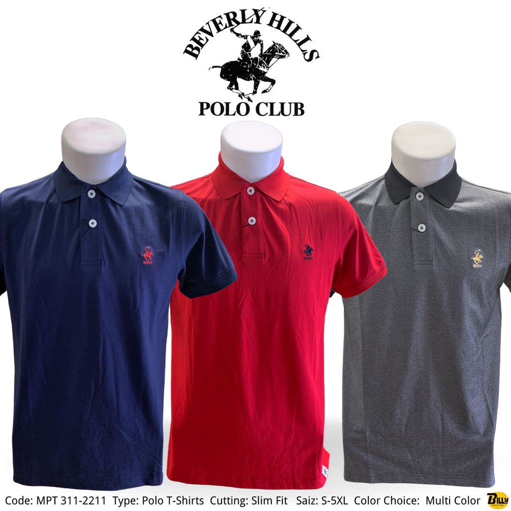 BEVERLY HILLS POLO CLUB Brand Men s Slim Fit Short Sleeve Polo T shirts MPT 312 2211 BILLY JEANS CONCEPT SHOP