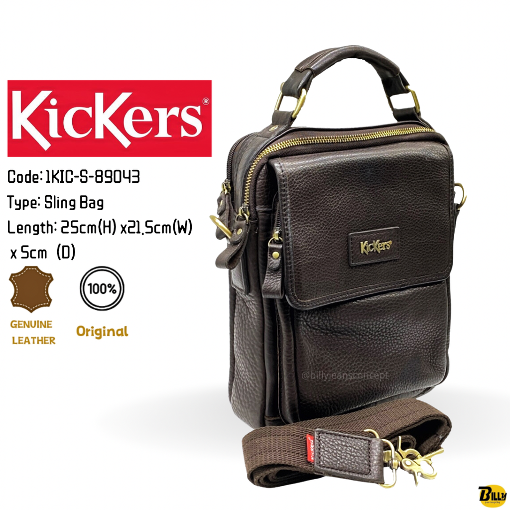 KICKERS Brand Men s Genuine Leather Sling Bag 1KIC S 89043