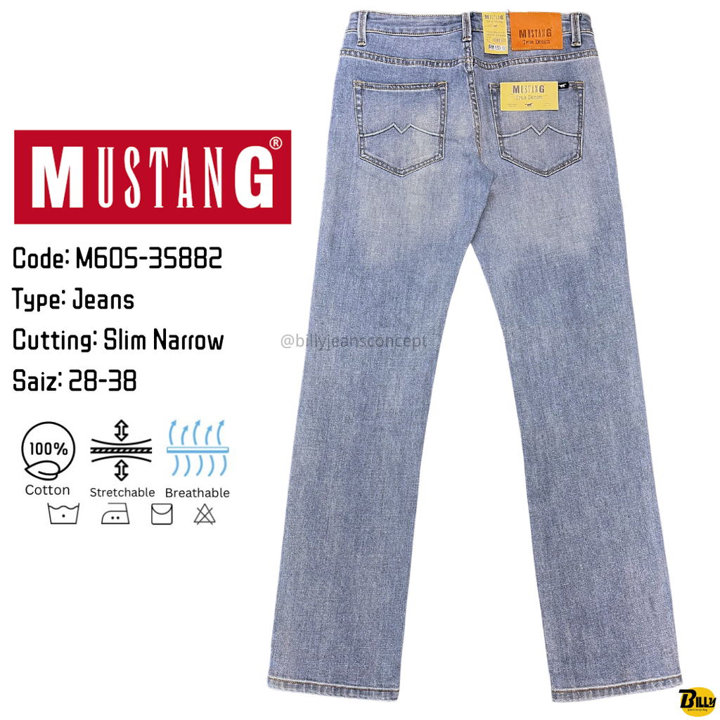 MUSTANG Brand Men's Slim Narrow Stretchable Jeans ( M605-35882 ) – BILLY  JEANS CONCEPT SHOP