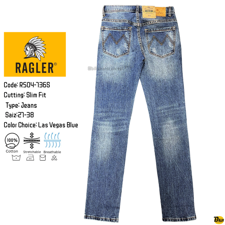 Code R504 Cutting Slim Fit Type Cotton Jeans Saiz27-38. Color Choice Multi Color - 3