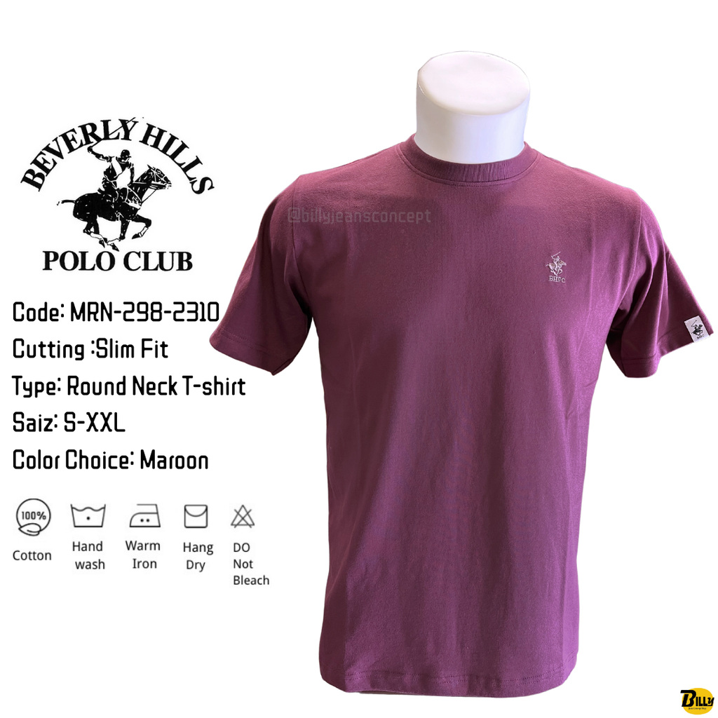 BEVERLY HILLS POLO CLUB Brand Men s Slim Fit Casual Round Neck T shirt MRN 298 2310 BILLY JEANS CONCEPT SHOP
