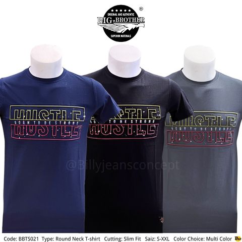 Code BBTS021 Type Round Neck T-shirt Cutting Slim Fit Saiz S-XXL Color Choice Multi Color - 1