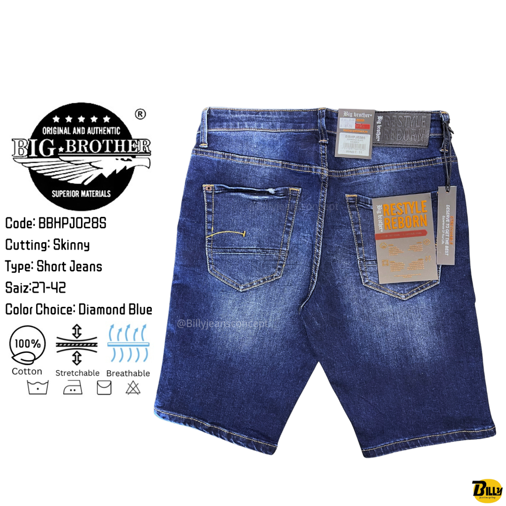 Code BBHPJ031S Cutting Skinny Type Short Jeans Saiz27-42 Color Choice Diamond Sky Blue - 17