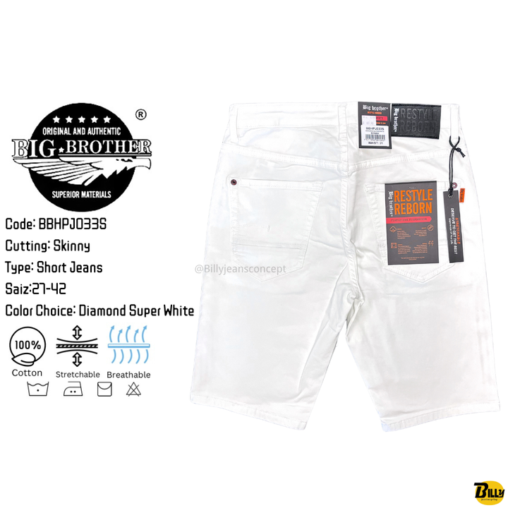 Code BBHPJ031S Cutting Skinny Type Short Jeans Saiz27-42 Color Choice Diamond Sky Blue - 8