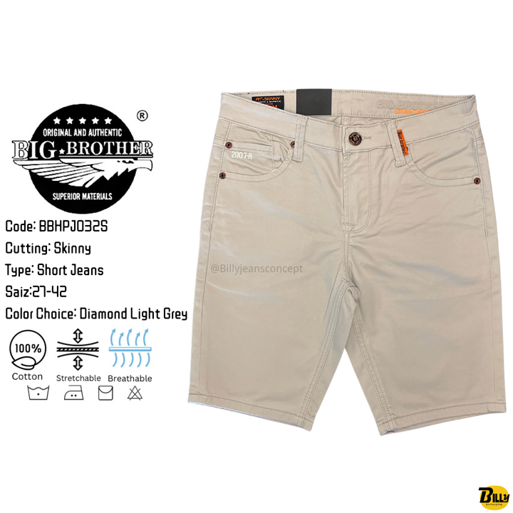 Code BBHPJ031S Cutting Skinny Type Short Jeans Saiz27-42 Color Choice Diamond Sky Blue - 4
