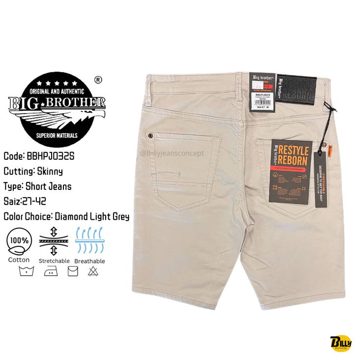 Code BBHPJ031S Cutting Skinny Type Short Jeans Saiz27-42 Color Choice Diamond Sky Blue - 5