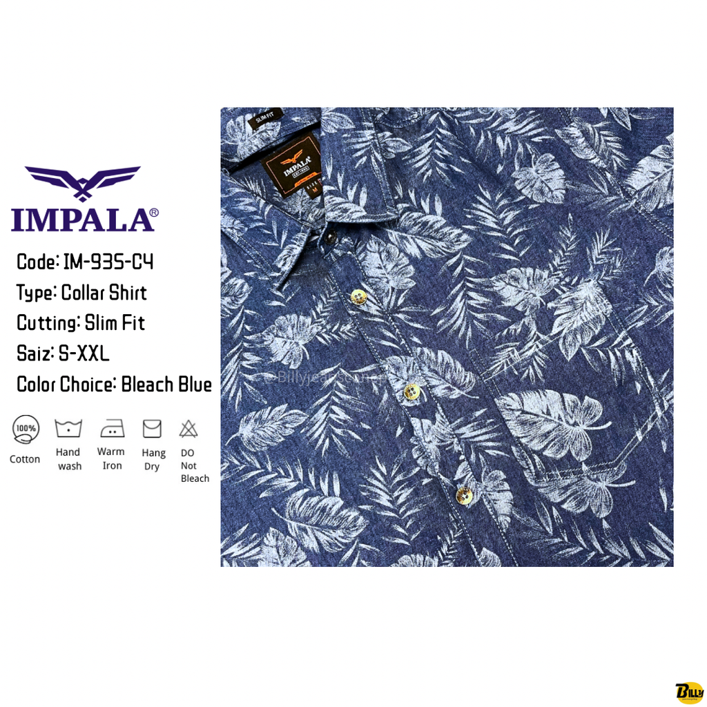 Code IM-935-C4 Type Collar Shirt Cutting Slim Fit Saiz S-XXL Color Choice Bleach Blue - 6-1713255630882