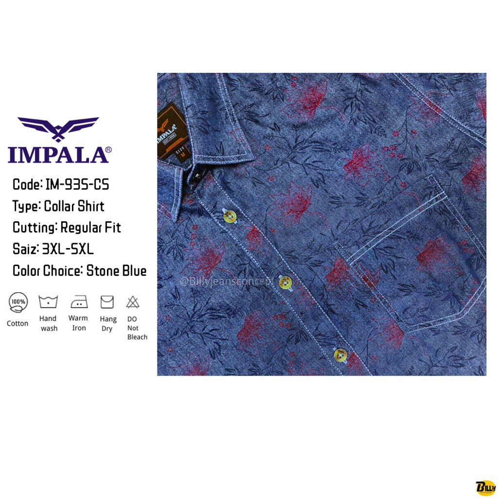 Code IM-935-C4 Type Collar Shirt Cutting Slim Fit Saiz S-XXL Color Choice Bleach Blue - 33-1713255937607