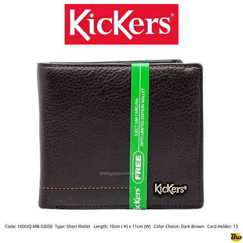 Code 1KDVA-MB-53216 Type Short Wallet Length 9.5cm ( H) x 10.5cm (W) Color Choice Dark Brown Card Holder 11 - 1-1714290318345