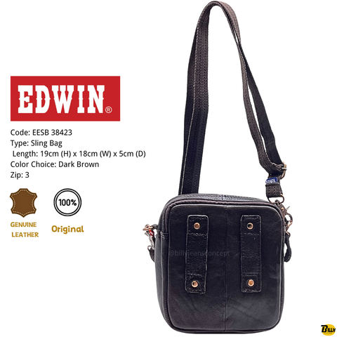 Code EESB 38423 Type Sling Bag Length 19cm (H) x 18cm (W) x 5cm (D) Color Choice Dark Brown Zip 3 - 2-1716622197514