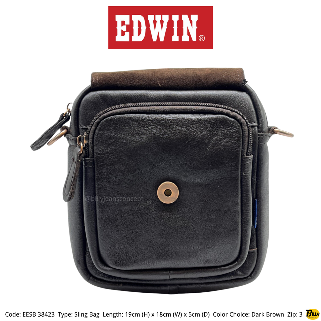 Code EESB 38423 Type Sling Bag Length 19cm (H) x 18cm (W) x 5cm (D) Color Choice Dark Brown Zip 3 - 5-1716622197540