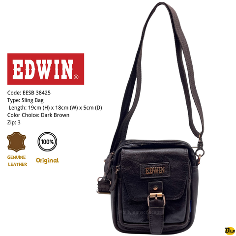 Code EESB 38423 Type Sling Bag Length 19cm (H) x 18cm (W) x 5cm (D) Color Choice Dark Brown Zip 3 - 1-1716622746762