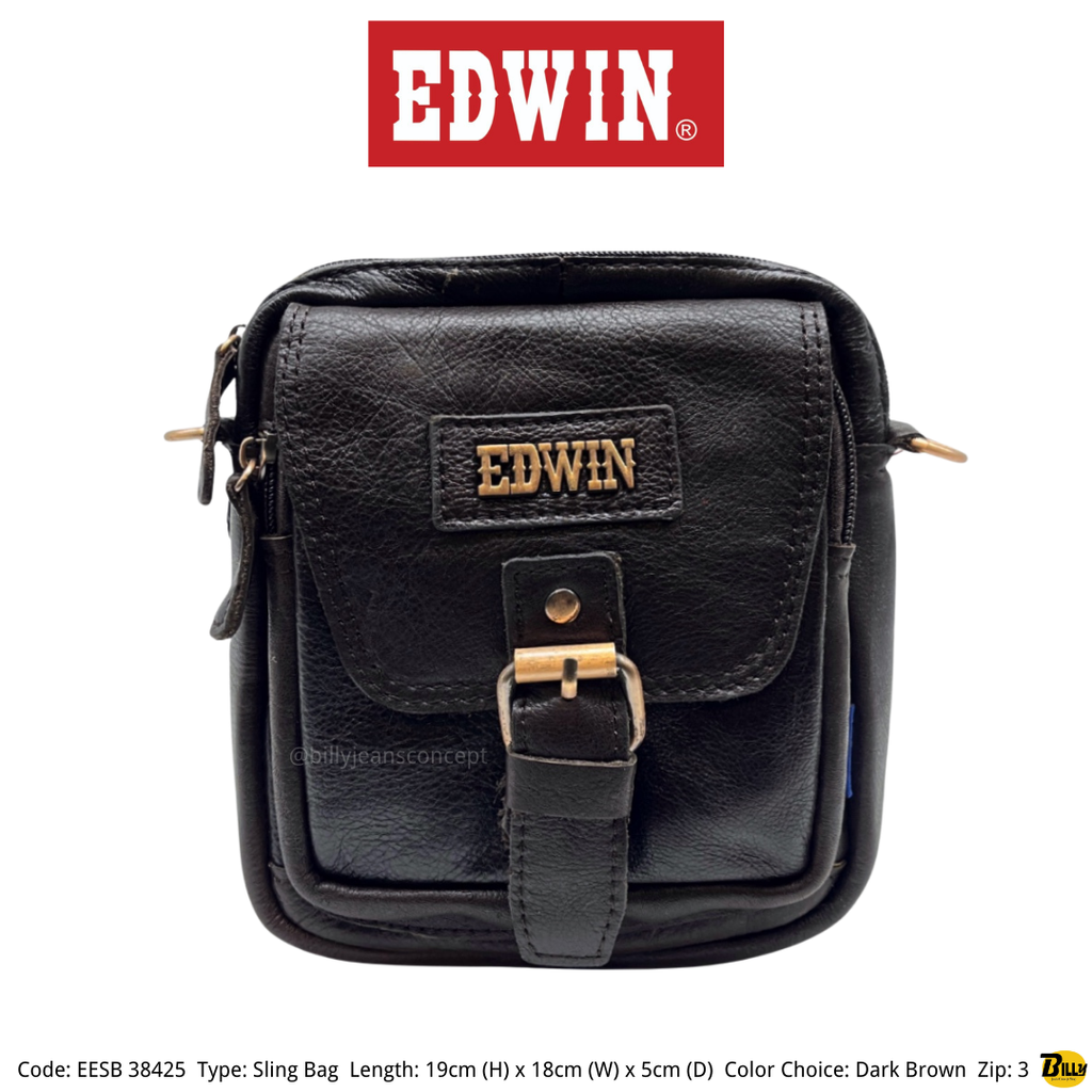 Code EESB 38423 Type Sling Bag Length 19cm (H) x 18cm (W) x 5cm (D) Color Choice Dark Brown Zip 3 - 3-1716622746779