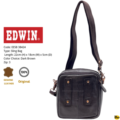 Code EESB 38423 Type Sling Bag Length 19cm (H) x 18cm (W) x 5cm (D) Color Choice Dark Brown Zip 3 - 2-1716623595839